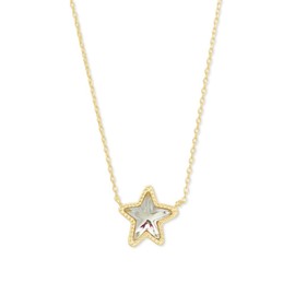 Kendra Scott Jae Star Short Pendant Necklace, Fashion Jewelry, 14k Gold-Plated, Dichoric Glass
