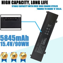 LAQUEENA C41N2013 Laptop Battery Compatible with Asus Rog Strix G15 G513 G513R G513IR G513IM G513QM G513QR G513QY Series C41N2013-1 0B200-03880000 0B200-03880100 0B200-03880200 4-Cell 15.4V 90Wh