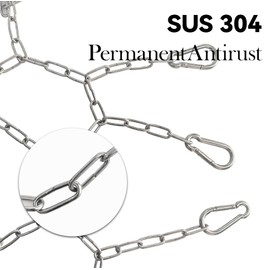 SUGOOE Basketball Net, 304 Stainless Steel Basketball Chain Net with 12 Hooks, Suitable for Quick Installation