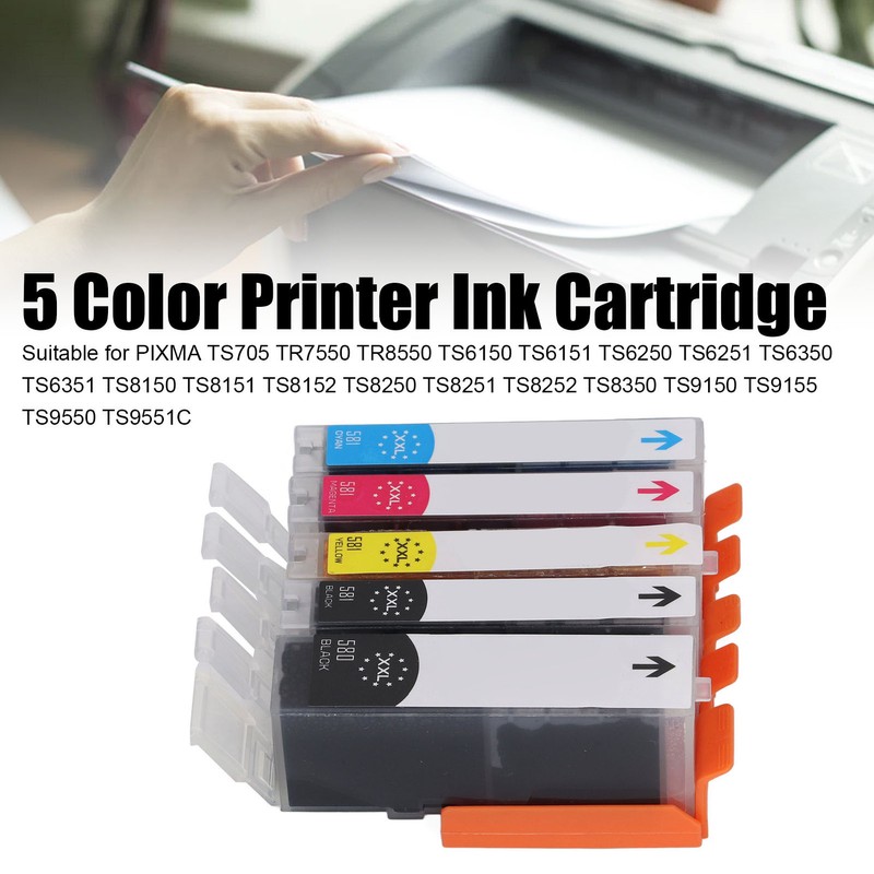 5 Color Printer Ink Cartridge Set Fluent Printing Ink Cartridge