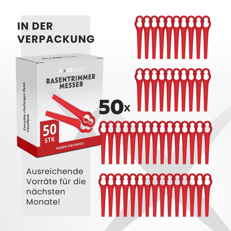 FixedNow 50 x Replacement Blades Compatible with Einhell Grass Trimmer