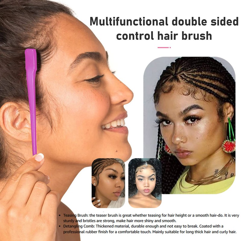 MayaBeauty Double Sided Edge Control Hair Brush Comb Combo Pack