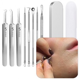 8-Piece Pore Cleaning Tool Set for Sebum & Blackhead Management Set with Plastic Case