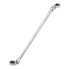 DURATECH 8 * 9 mm Extra Long Flex-Head Ratcheting Wrench, Metric, CR-V Steel