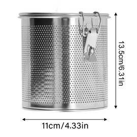 Seasoning Strainer, Stainless Steel Tea Infusers for Loose Tea, Extra Fine Mesh Tea Steeper with Extended Chain Hook for Tea, Spices Seasoning