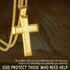 Gold Lord’s Prayer Necklace with English Cross, Bible Religious Jewellery