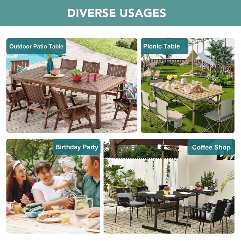 LUSHVIDA Outdoor Tablecloth with Umbrella Hole - Patio Table Cloth