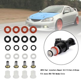 Frezon - Kit de reparación de inyectores de combustible, 4 unidades, juntas tóricas para Acura RSX 2005-2007, TSX 2004-2008, para Honda Civic 2006-2011, CR-V 2005-2011, Accord 2003-2007, Element