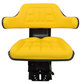 Yellow Adjustable Tractor Suspension Seat Replacement for Tractor 5200 5210 5300 5310 5510 Equipped Integrated Armrest