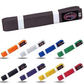 Farabi Sports Karate Belt – Multiple Colors – Premium Martial Arts Belts for Karate and Taekwondo, Training & Competition – Single, Pack of 5, Pack of 10 (Brown, 260-cm)