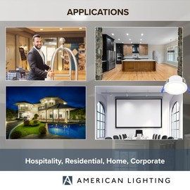 American Lighting LED Downlight 2 Inch Round 5CCT Selectable White Trim 90+ CRI TRIAC Dimmable Type IC Wet Rated JA8 Energy Star Recessed Fixture for Ceilings AVDRE2-5CCT-WH