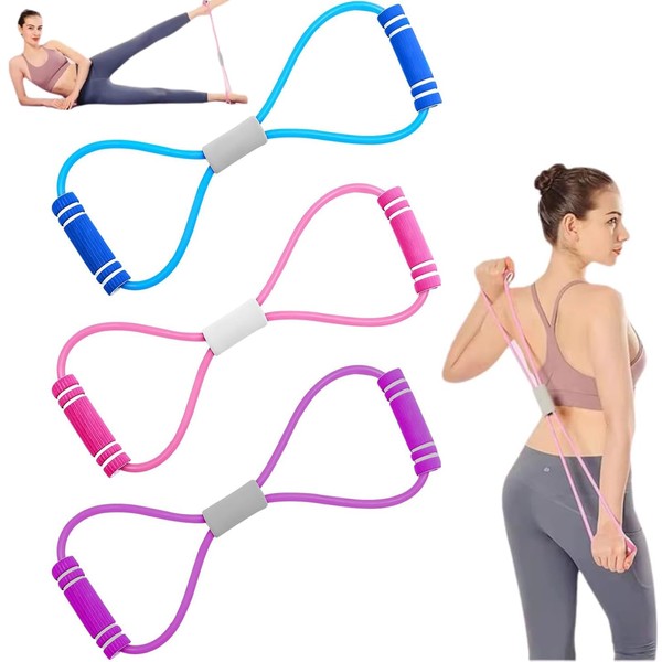 3 PCS Resistance Bands With Handle, Arm Figure 8 Resistance