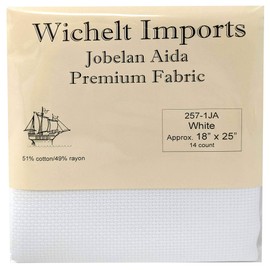 Wichelt Premium Cross Stitch Fabric, White Jobelan Aida, 14 Count 18 x 25 in.