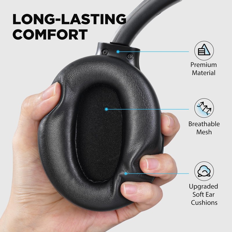 tapaxis Hybrid Active Noise Cancelling Headphones, Bluetooth Headphones Wireless Over