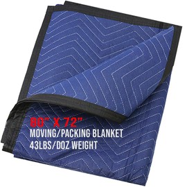 Boxer 80in x 72in (43lbs/Doz Weight) Non-Woven Universal Moving Blanket, Multipurpose, Lightweight, Blue Color, Scratch Protection