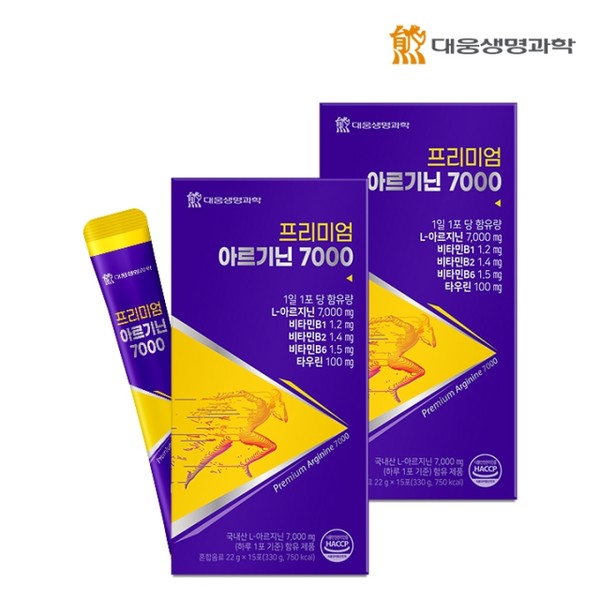 대웅생명과학 프리미엄 고함량 L아르기닌 7000 15포 2..., 단일상품