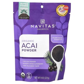 Navitas Organics Acai Berry Powder ACAI Powder 227g, 1 Piece / 나비타스 오가닉스 아사이 베리 분말 ACAI 파우더 227g, 1개