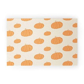 Society6 Allyson Johnson Pumpkins Welcome Mat, 30" x 20", Orange