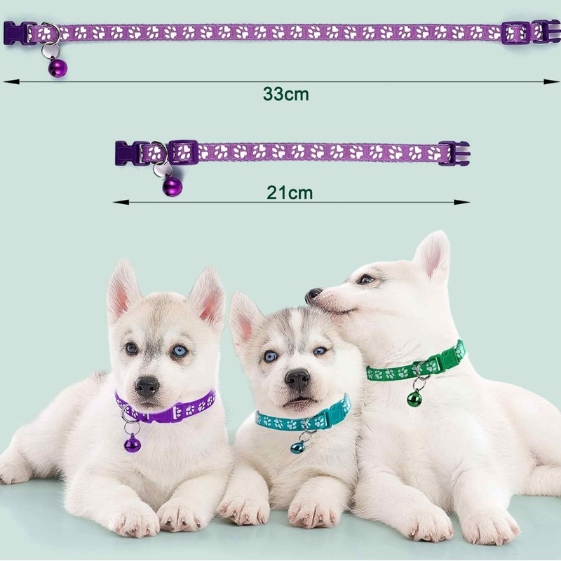 IBXWMNG Pack of 6 Cat Collars with Safety Clasp, Bell