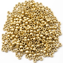 Gxueshan 1000 Pcs Acrylic Gold Pony Beads 6x9mm Bulk for Friendship DIY Bracelet Necklace Jewelry Making Earring Hair Braiding