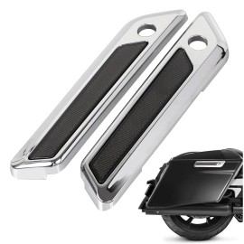 Unbranded Chrome & Smoke Saddlebag Hinge Latch Covers For Harley Touring Street Glide FLHX