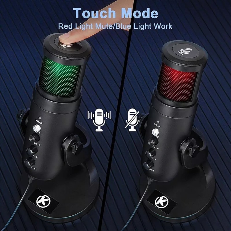 Highler PRO Micrófono Condensador Highler Rgb Estudio Streaming Gaming