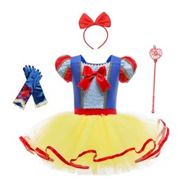 Lito Angels Princess Snow White Ballerina Costume for Kids Girls, Fancy Ballet Tutu Dress Dance Wear Outfit, Age 12-24 Months, Yellow (Tag Number 90)