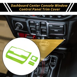 REPAIROCK Dashboard Center Console Window Control Panel Trim Cover for Jeep Wrangler JL JLU 18-22 Dash Central Window Control Button Panel Decor Sticker Green