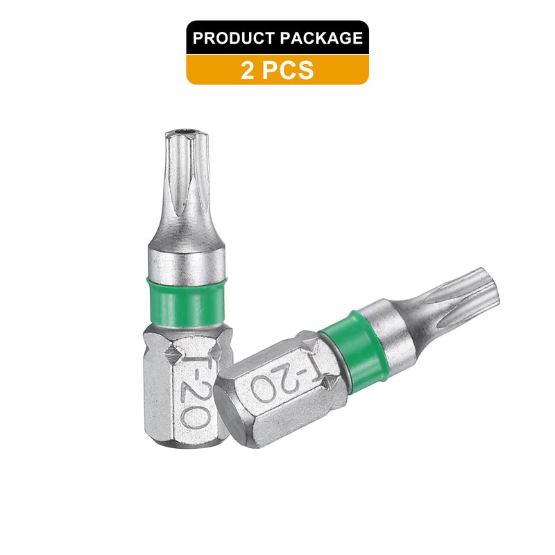 sourcing map 2pcs Star Screwdriver Bit TS20 1/4" Hex Shank