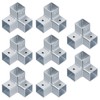 YIDU69Q 8 Pcs 1" Square Tubing Connector, 3 Way Square