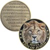 Lion of Judah Strength & Courage Challenge Coin Joshua 1:9