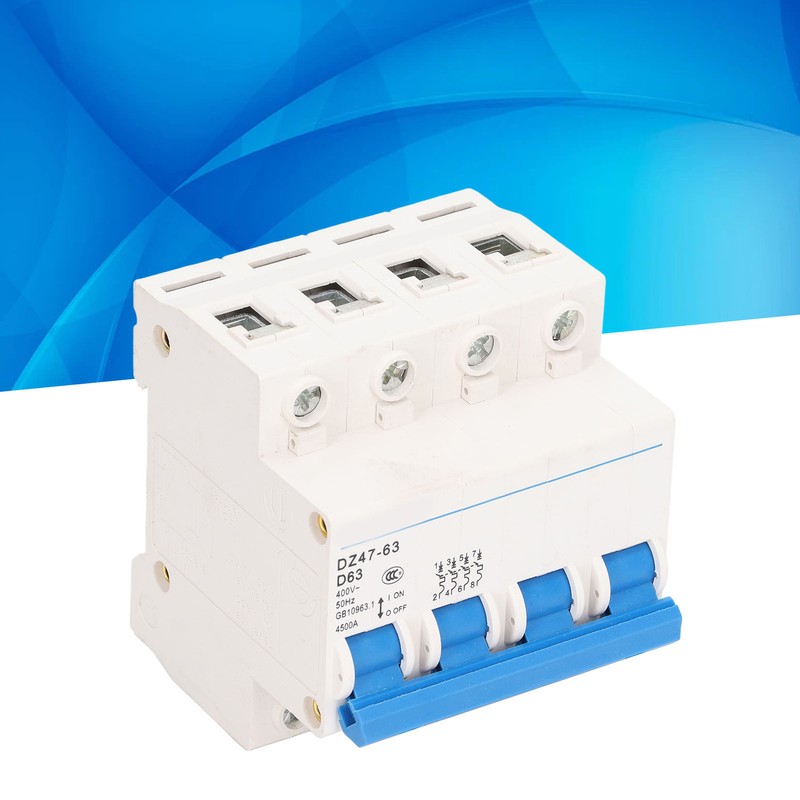 4P Miniature Circuit Breaker DIN Rail Mount Low Voltage Overload
