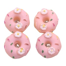 2PCS Doughnut Hair Clips for Women Girls Cute Barrettes Small Duckbill Hair Accessories Big Flowers