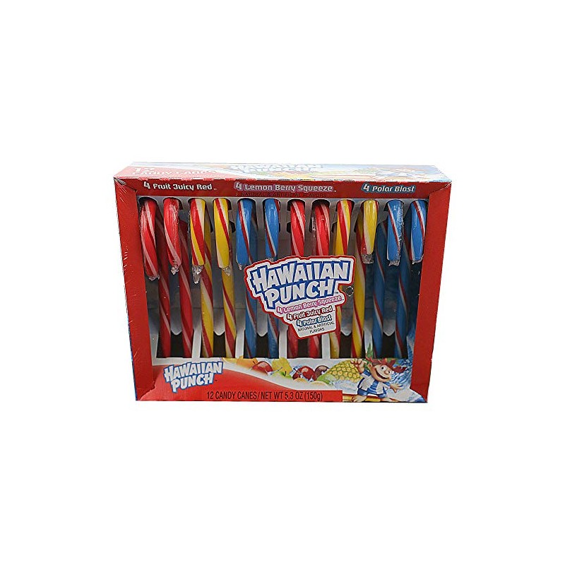 Frankford (1) Box Hawaiian Punch Flavored Candy Canes - Flavors:
