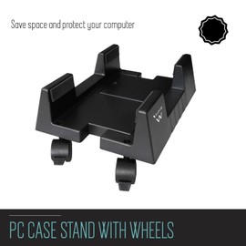 Desktop Computer Support, Mobile PC Case Support - ABS, with 4 Casters and Adjustable Base