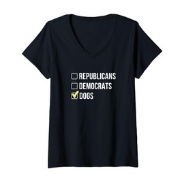 Womens Republicans - Democrats - Dogs - V-Neck T-Shirt