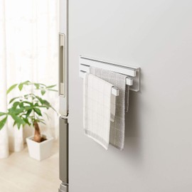 Belca Kitchen Storage Magnetic Dish Towel FLAT in Width 9.8 x Depth 0.65 x Height 3.0 inches (25 x 1.65 x 7.6 cm) White Flat In Wall Storage FK-FW a. White