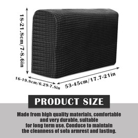 DOERDO Stretch Sofa Armrest Covers Armchair Slipcover Protector Couch Arm Covers for Home Office Recliner Sofa Spandex Jacquard Anti-Slip Furniture Protector