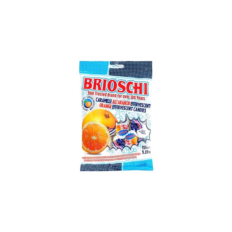 Brioschi Orange Flavored Effervescent Fizzy Digestive Italian Candies (5.29 oz)