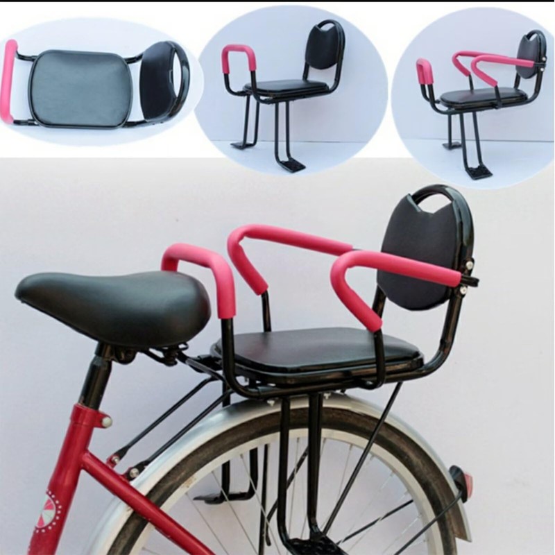 Child Electric Bike Seat with High Barrier - Black