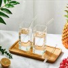 Square Glass Set of 6, 13oz Highball & Cocktail Glasses,