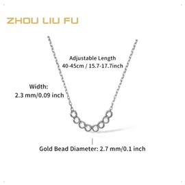 ZHOU LIU FU Beaded Pendant Necklaces for Women Sterling Silver Ball Chain Necklace Jewelry Dainty S925 Silver Necklace Girlfriends Mom