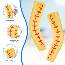 12 Pairs Softball Arm Sleeves Softball Team Gifts Sports Compression Sleeves Sun Sleeves for Women Men UV Protection