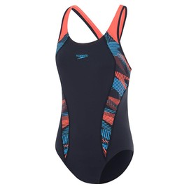 Speedo Women's Placement Laneback One Piece, True Navy, 38