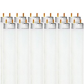 LUXRITE F32T8/850 32W 48 Inch T8 Fluorescent Tube Light Bulb, 5000K Bright White, 2800 Lumens, G13 Medium Bi-Pin Base, LR20734, 12-Pack