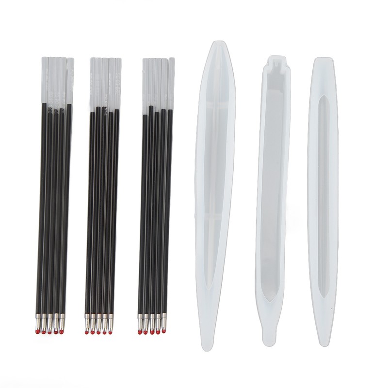 9Pcs Pen Resin Molds Silicone Smoothing Durable Easy Removal Ballpoint