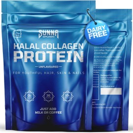 SUNNA SUPPLEMENTS - Halal Bovine Collagen Protein Powder for Hair Skin Nails and Joints - Type (I, III) Hydrolysed Premium Bovine Collagen Peptides for Women and Men | Gluten Free | Unflavoured