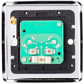 AET CPC2GTVBL Polished Chrome Classical TV Black Insert-2 Gang Aerial Coaxial Female Socket, 240 V