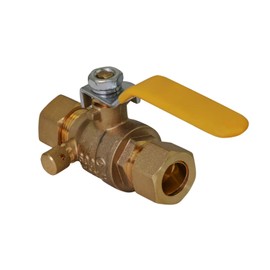 Midline Valve 947M223 Premium Brass Full Port Ball Valve with Drain 1 in. Compression Connections