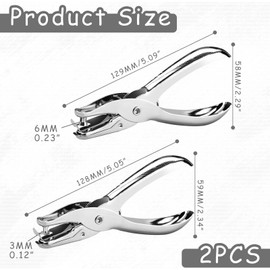 2 Stück Einzellochstanze,Rundloch Lochstanzer Lochdurchmesser 3mm Und 6mm,Lochzange Papier,Ein Loch Stanzer,Lochzange Für Prüfplaketten,Loch Stanzer Für Papier, Fotos, Karten, Grußkarten